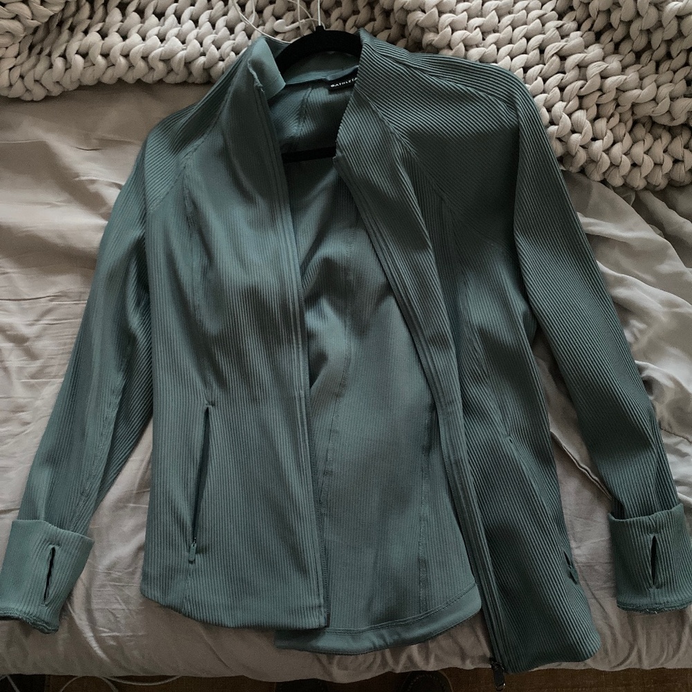 Athleta teal jacket ribbed